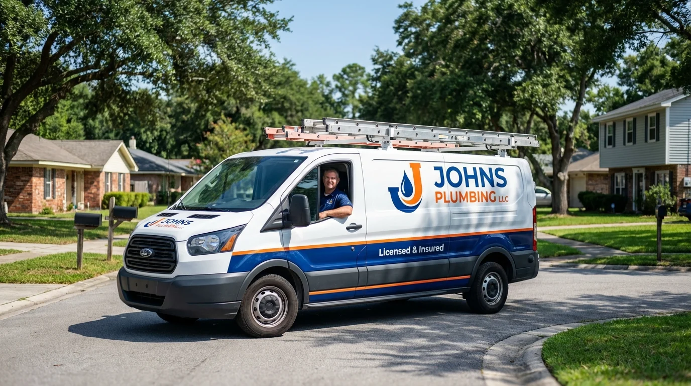 Johns Plumbing LLC service van in Lake Village, AR
